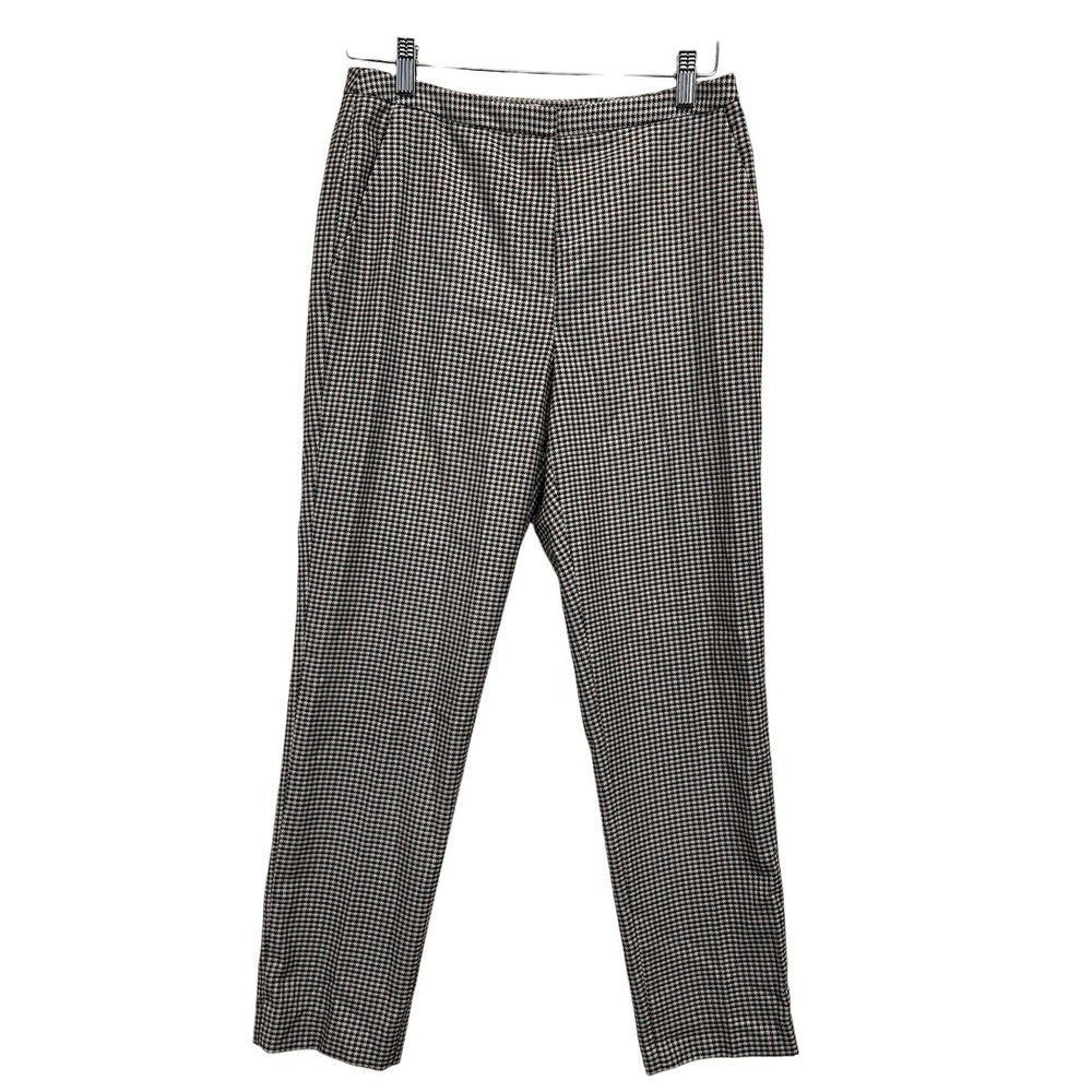 Cremieux Houndstooth Dress Pants Womens 2 Brown Black Slim Career Trousers‎